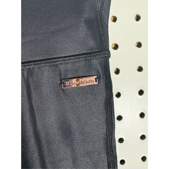 Sweaty Betty black shimmer mesh insert leggings size Xs - Picture 6 of 9